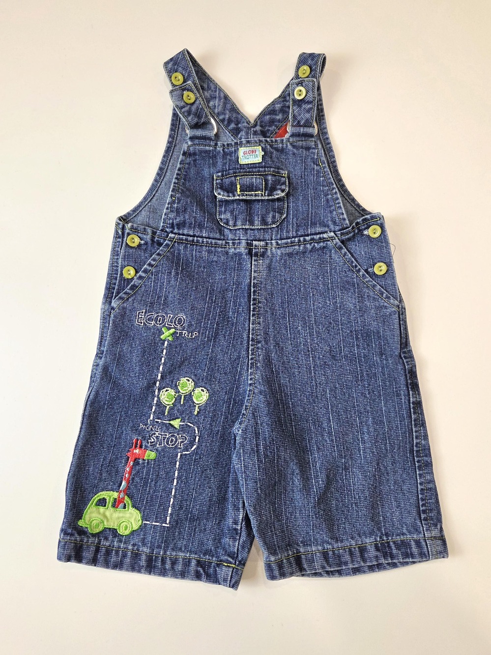 Vintage Clément denim overalls | unisex bermuda romper 12M | 90s–2000s